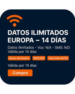 DATOS ILIMITADOS EUROPA – 14 DÍAS