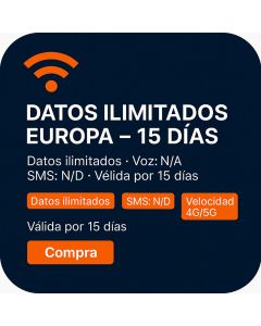 DATOS ILIMITADOS EUROPA – 15 DÍAS