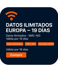 DATOS ILIMITADOS EUROPA – 19 DÍAS