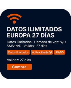 DATOS ILIMITADOS EUROPA 27 DÍAS