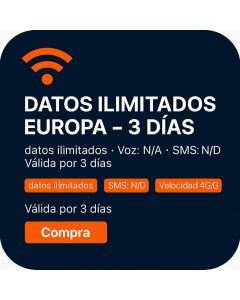DATOS ILIMITADOS EUROPA - 3 DÍAS