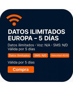 DATOS ILIMITADOS EUROPA - 5 DÍAS