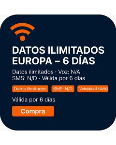 DATOS ILIMITADOS EUROPA - 6 DÍAS