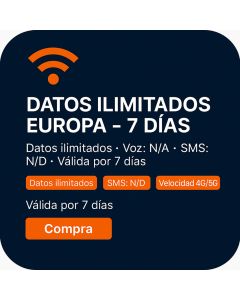 DATOS ILIMITADOS EUROPA - 7 DÍAS