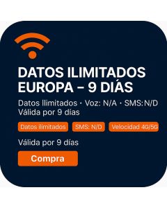 DATOS ILIMITADOS EUROPA - 9 DÍAS