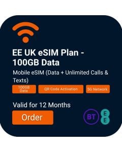 EE UK eSIM Plan - 100GB Data (12 Months)