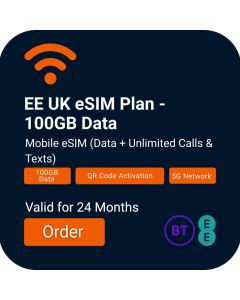 EE UK eSIM Plan - 100GB Data (24 Months)