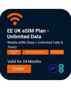 EE UK eSIM Plan - Unlimited Data (24 Months)