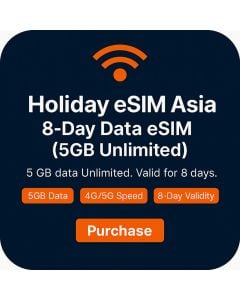 Holiday eSIM Asia 8-Day Data eSIM (5GB Unlimited)