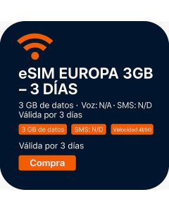 eSIM EUROPA 3GB – 3 DÍAS