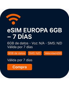eSIM EUROPA 6GB – 7 DÍAS