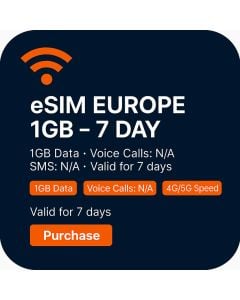 eSIM EUROPE 1GB - 7 DAY