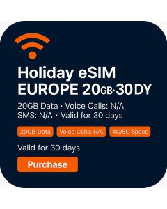 eSIM EUROPE 20GB - 30 DAY