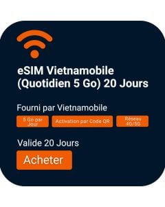 Commandez l'eSIM Vietnamobile 20 Jours : 5 Go de données quotidiennes au Vietnam
