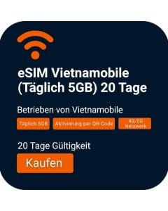 Activate eSIM Vietnam (Daily 7GB) – 20 Days (Viettel) for Travel