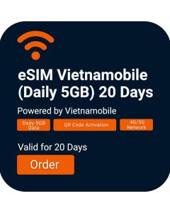 eSIM Vietnam kaufen: Täglich 5GB Datenvolumen für 20 Tage (Vietnamobile)