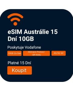 Aktivace eSIM – Vodafone Austrálie – 15 dní 10GB pro cesty po Austrálii