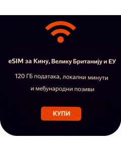 eSIM за Кину, Велику Британију и ЕУ – 120 ГБ података, локални минути и међународни позиви