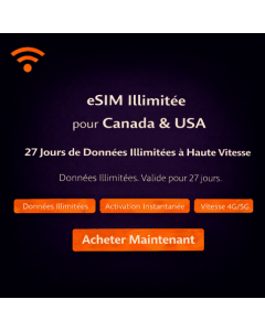 eSIM Canada illimitée 27 jours