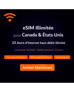 eSIM Canada illimitée de 23 jours