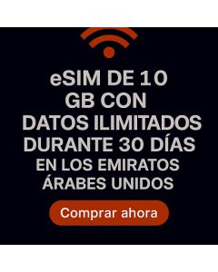 eSIM de 10 GB con datos ilimitados durante 30 días en los Emiratos Árabes Unidos