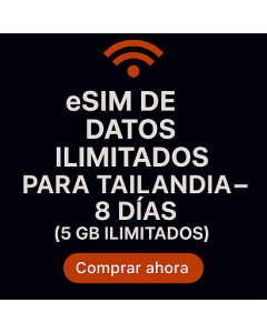 eSIM de Dados Ilimitado para a Tailândia – 8 Dias (5GB Ilimitado)