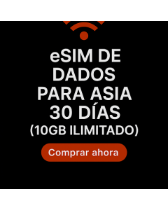 eSIM de Dados para a Ásia – 30 Dias (10GB Ilimitado)