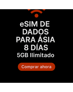 eSIM de Dados para a Ásia – 8 Dias (5GB Ilimitado)