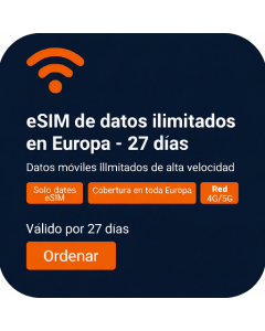 eSIM de datos ilimitados en Europa - 27 días