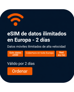 Activate Unlimited Europe Data eSIM | £8 | 2 Day Validity