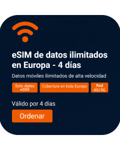 Activate Unlimited Europe Data eSIM | £13 | 4 Day Validity