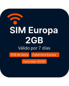 eSIM Europa 2 GB - 7 días