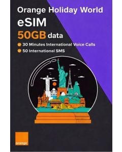 Get eSIM Holiday World 50GB – 30 Days (Active in 100+ Countries)
