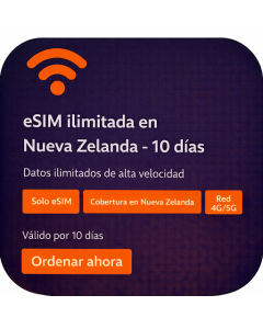 eSIM ilimitada en Nueva Zelanda - 10 días