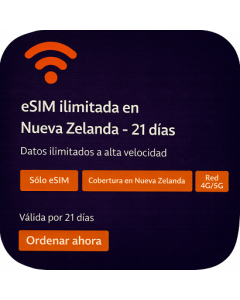 eSIM ilimitada en Nueva Zelanda - 21 días