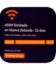 eSIM ilimitada en Nueva Zelanda - 22 días