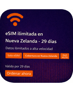 eSIM ilimitada en Nueva Zelanda - 29 días