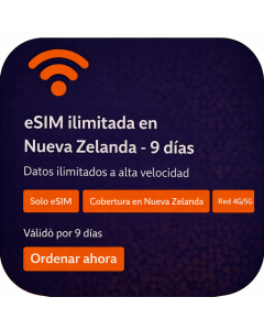 eSIM ilimitada en Nueva Zelanda - 9 días