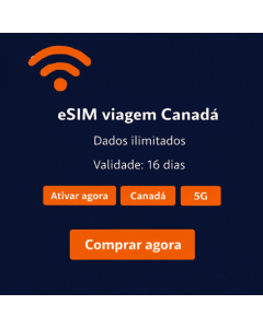 eSIM ilimitado para o Canadá por 16 dias