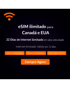 eSIM ilimitado para o Canadá por 22 dias