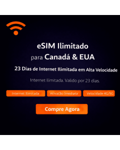 eSIM ilimitado para o Canadá por 23 dias