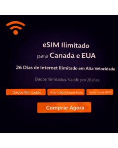 eSIM ilimitado para o Canadá por 26 dias