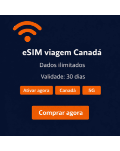 eSIM ilimitado para o Canadá por 30 dias