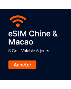 eSIM illimitée de cinq Go pour la Chine continentale et Macao