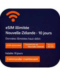 eSIM illimitée Nouvelle-Zélande - 10 jours
