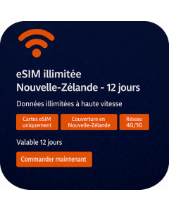 eSIM illimitée Nouvelle-Zélande - 12 jours