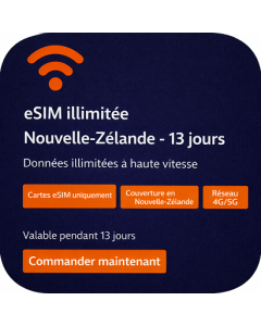 eSIM illimitée Nouvelle-Zélande - 13 jours