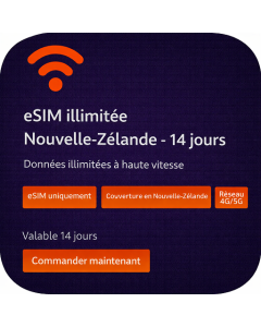 eSIM illimitée Nouvelle-Zélande - 14 jours
