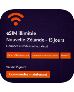 eSIM illimitée Nouvelle-Zélande - 15 jours