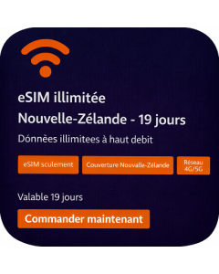 eSIM illimitée Nouvelle-Zélande - 19 jours